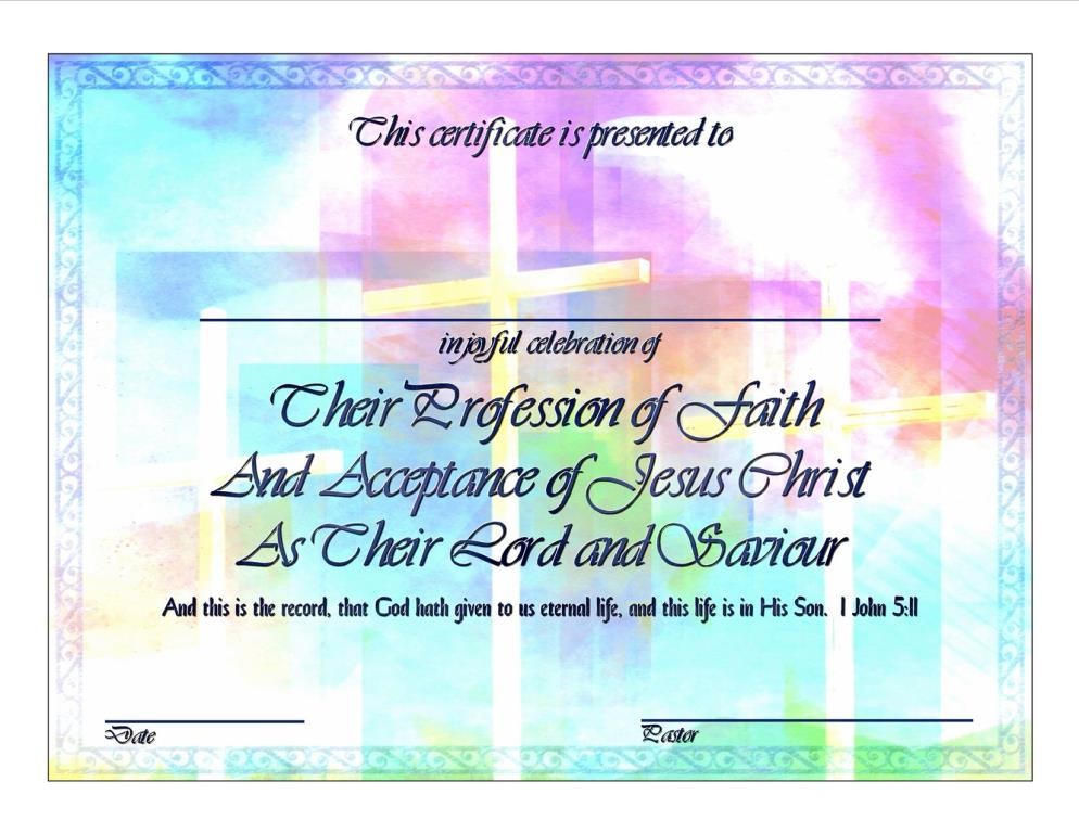 Three Crosses Salvation Certificate Printable Digital File
