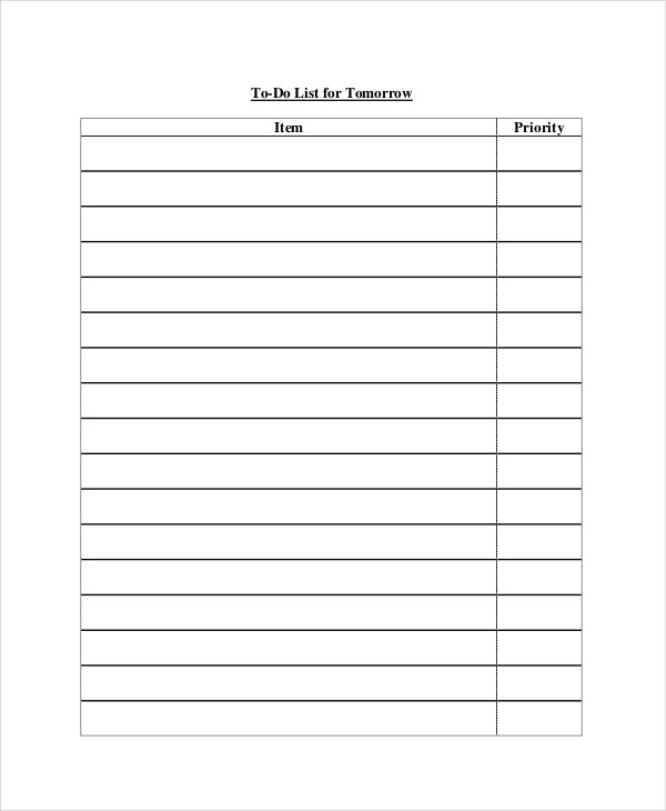 To Do List 13 Free Word Excel PDF Documents Download Create Printable Checklist
