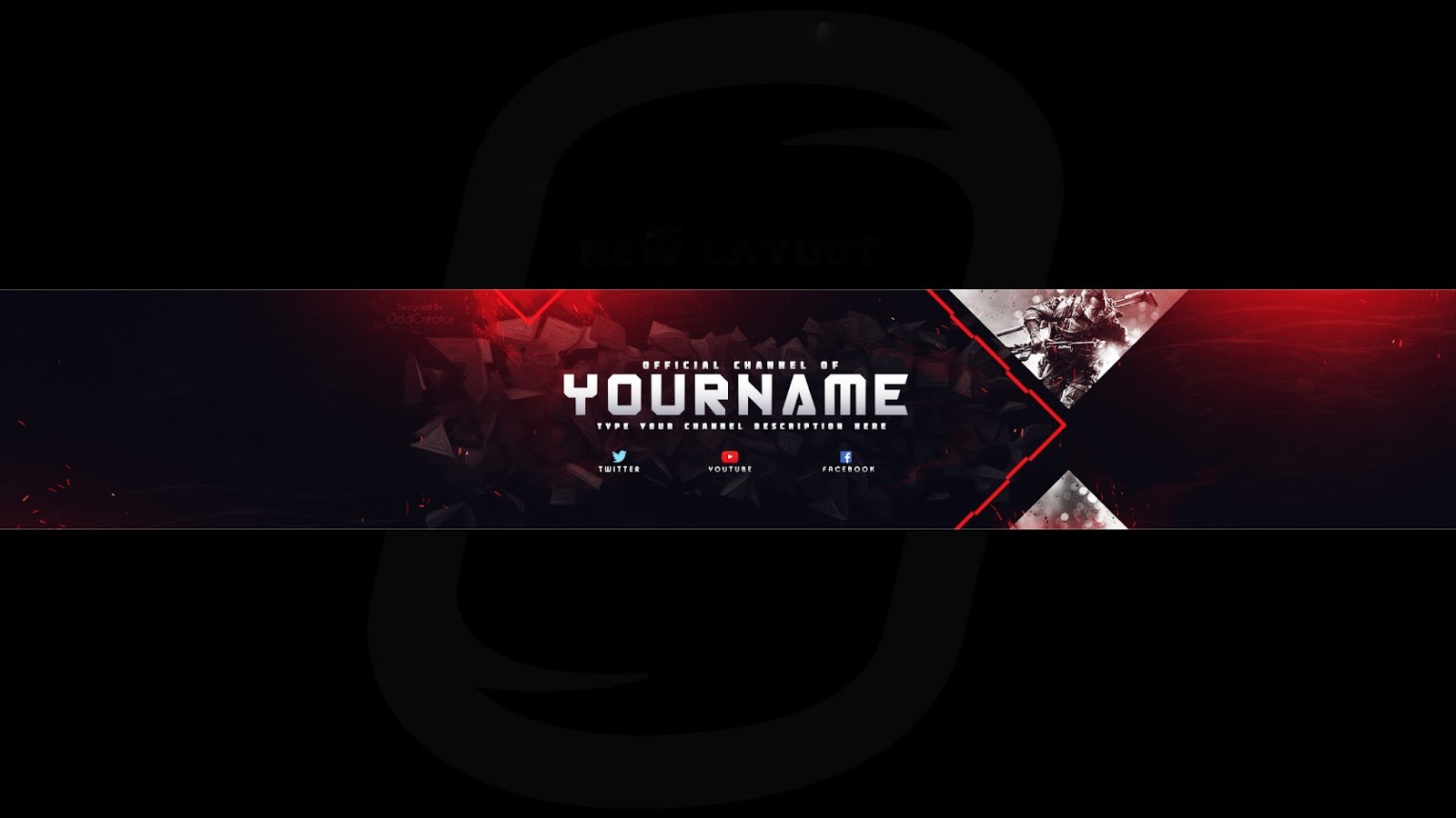 Top Gaming Banner Youtube Channel Art Photoshop Template Free Download
