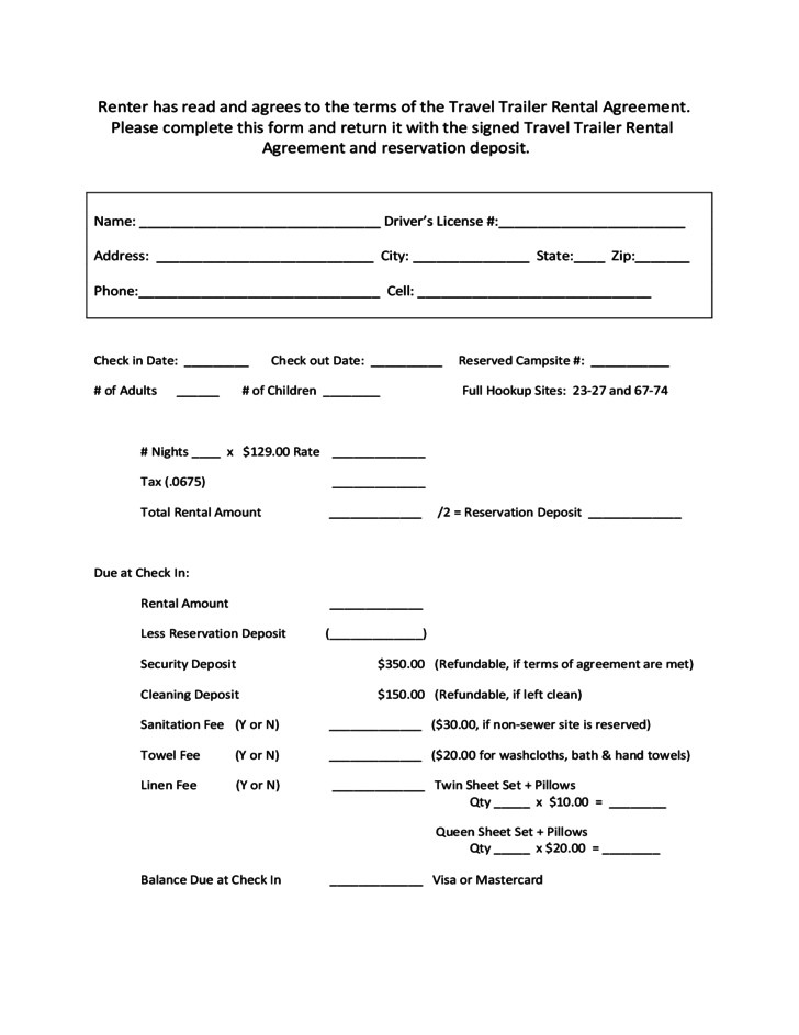 Trailer Lease Agreement Template Form