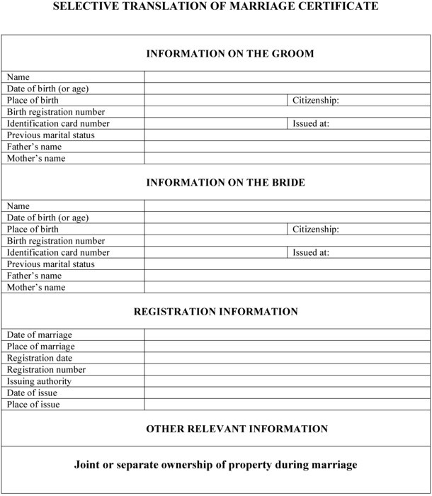Translate Marriage Certificate From Spanish To English Template New Birth