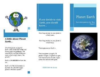 Travel Brochure Template Teaching Resources Teachers Pay Planet Templates