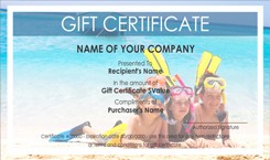 Travel Gift Certificate S Easy To Use Certificates Vacation