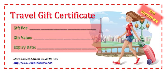 Travel Voucher Certificate Templates Vacation Gift Template Free
