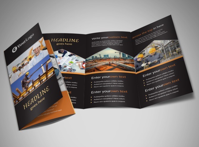 Tri Fold Booklet Ukran Agdiffusion Com Construction Brochure