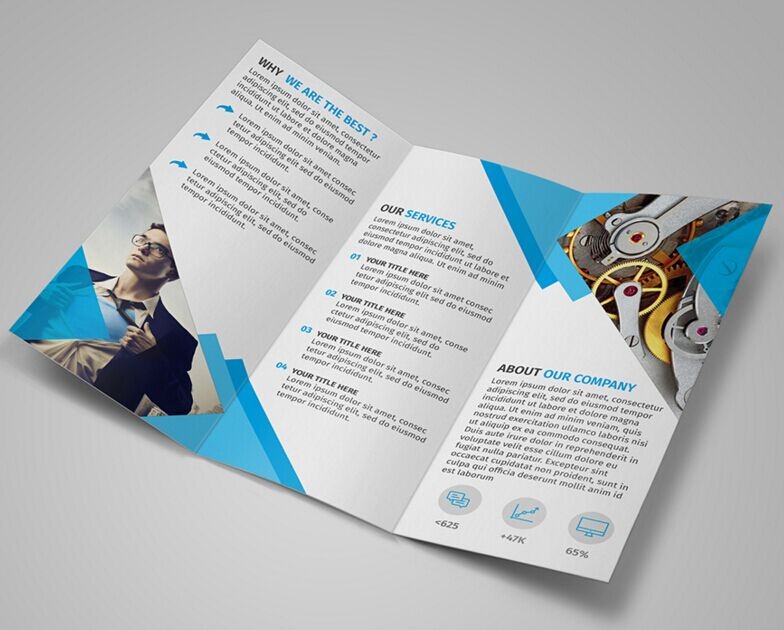 Tri Fold Brochure Design Templates Psd Free Download Template Photoshop
