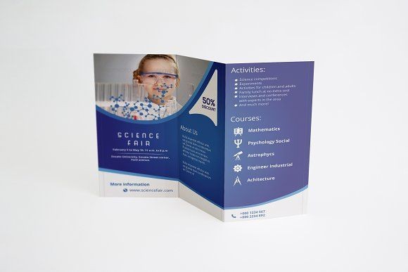 Tri Fold Brochure Science Fair By GCreativa On Creativemarket Online Templates