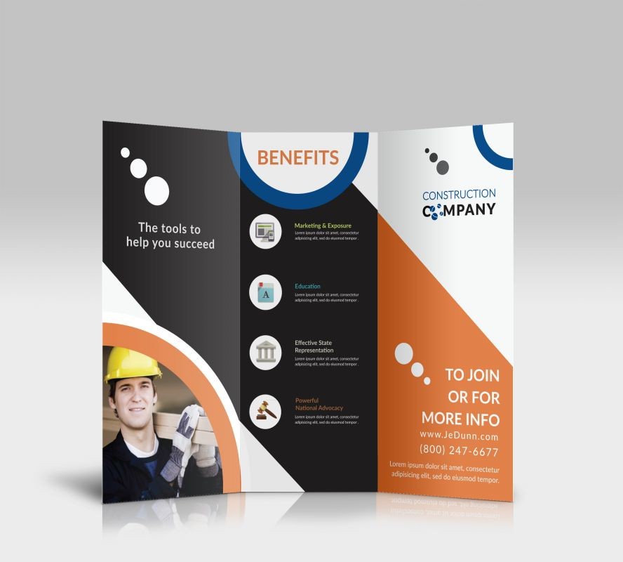 Tri Fold Brochure Template For Construction Company Stationary Ideas