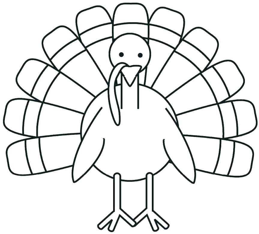 Turkey Outline Coloring Page Printable Free Template