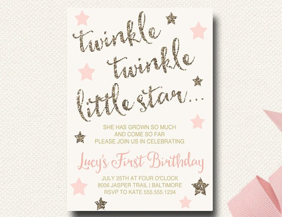 Twinkle Little Star Birthday Invitations Invitation Template