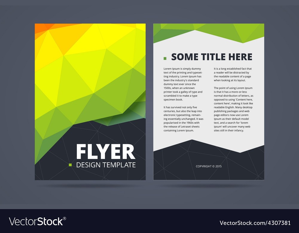 Two Sided Flyer Brochure Design Template Vector Image How To Make A