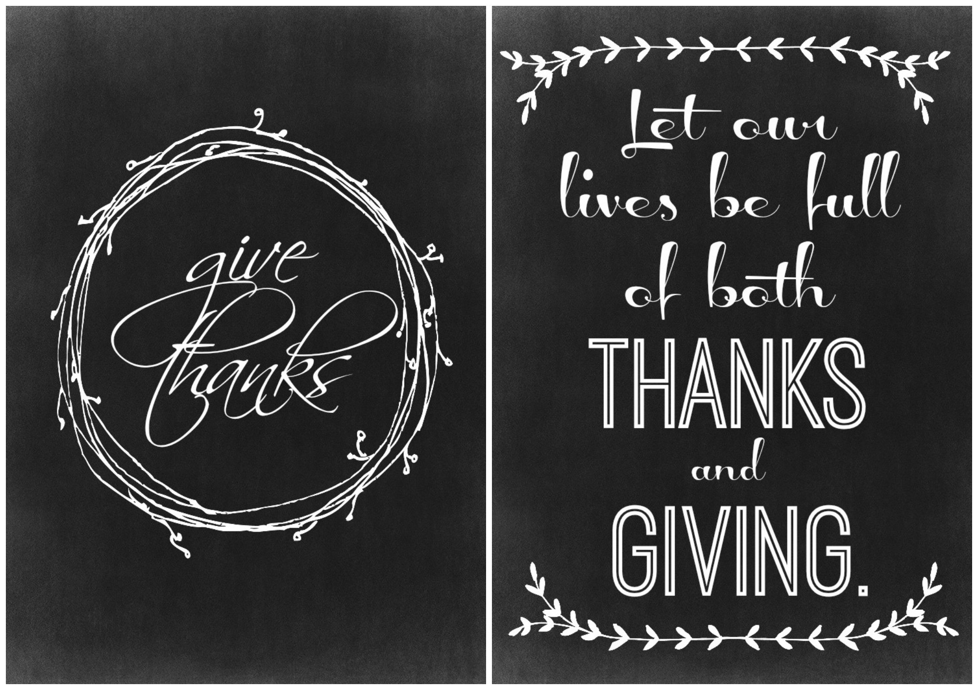 Two Thanksgiving Chalkboard Printables The Crazy Craft Lady Free Printable Signs