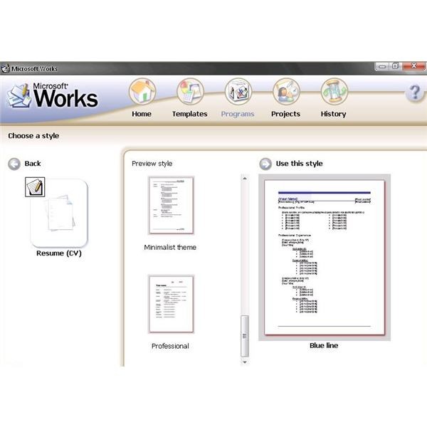 Using CV Templates For Microsoft Works