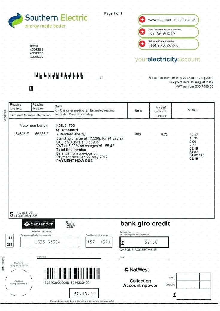 Utility Bill Template Free Download Simply Simple