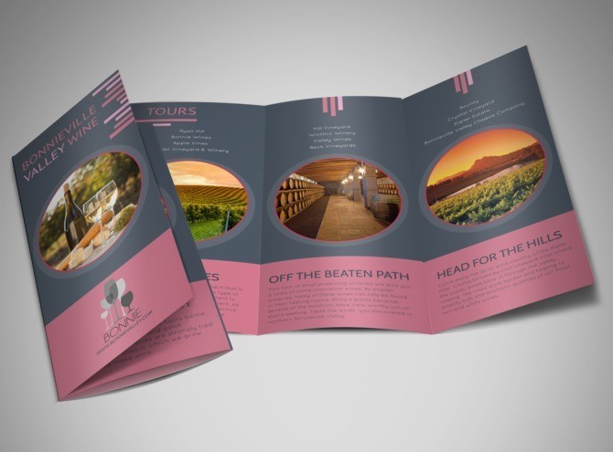 Valley Wine Tour Tri Fold Brochure Template