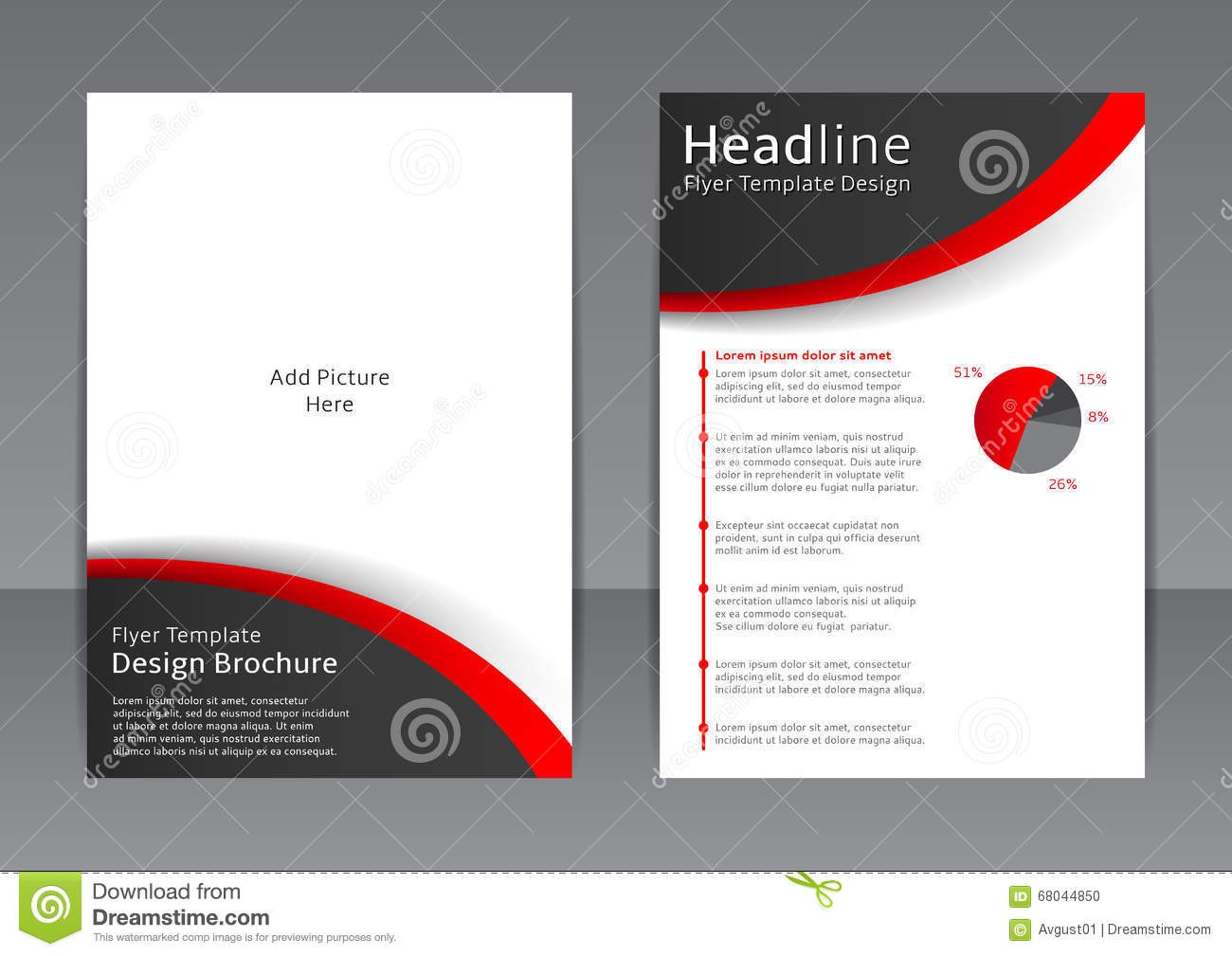 Vector Design Of The Black And White Flyer Cover Brochure Poster