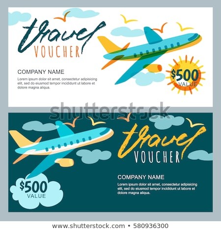 Vector Gift Travel Voucher Template Multicolor Stock Royalty Vacation Certificate