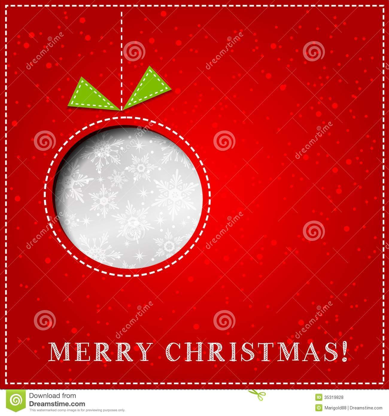 Vector Merry Christmas Paper Greeting Card Stock