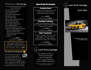Vehicle Wash Cleaning Protection And Detailing Packages Ottawa Auto Brochure