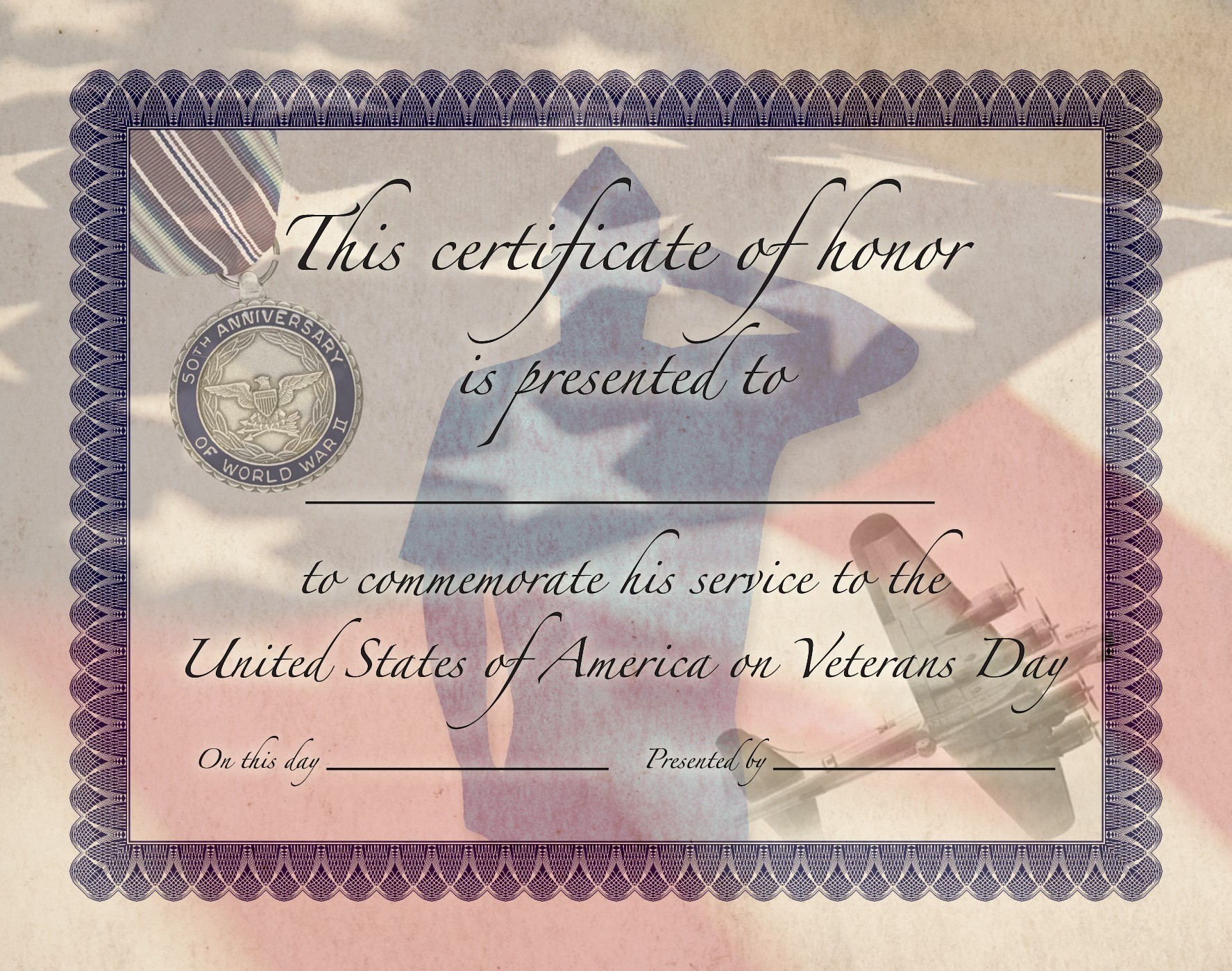 Veterans Day Certificates Financial Inc Aid