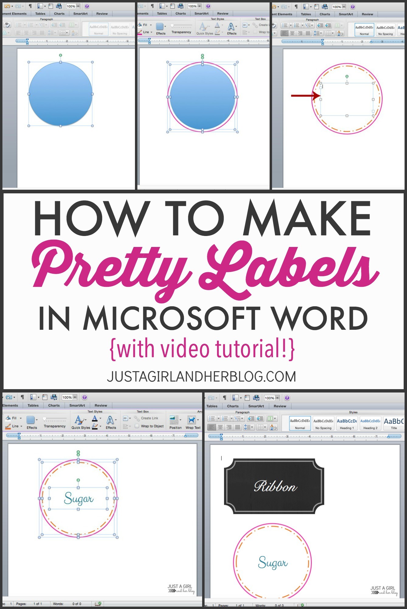 Video How To Make Pretty Labels In Microsoft Word Just A Girl
