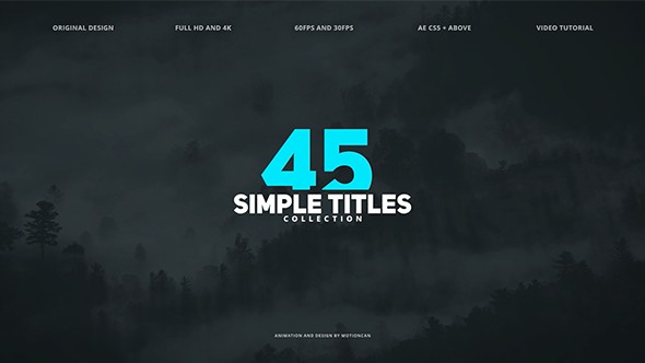 VIDEOHIVE 45 SIMPLE TITLES FREE After EFFECTS TEMPLATE Free Effects Titles