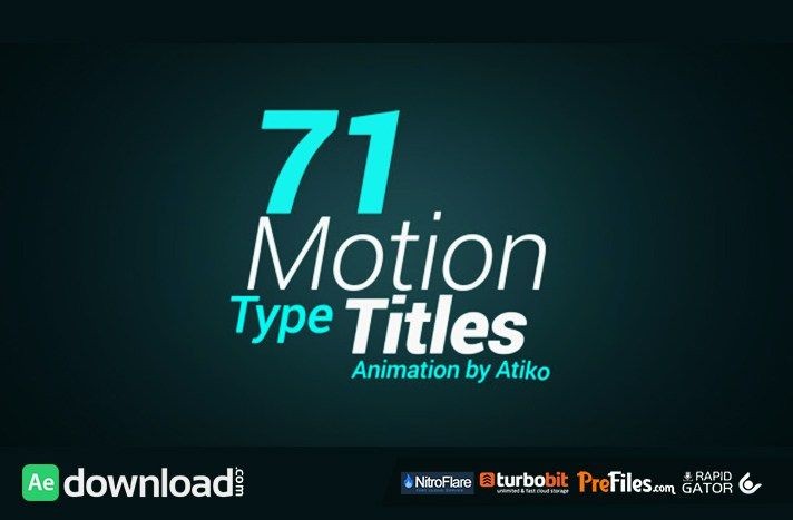 VIDEOHIVE MOTION TYPE TITLE ANIMATIONS FREE DOWNLOAD Free After Effects