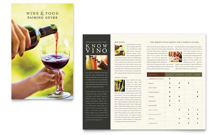 Vineyard Winery Brochure Template Design Wine