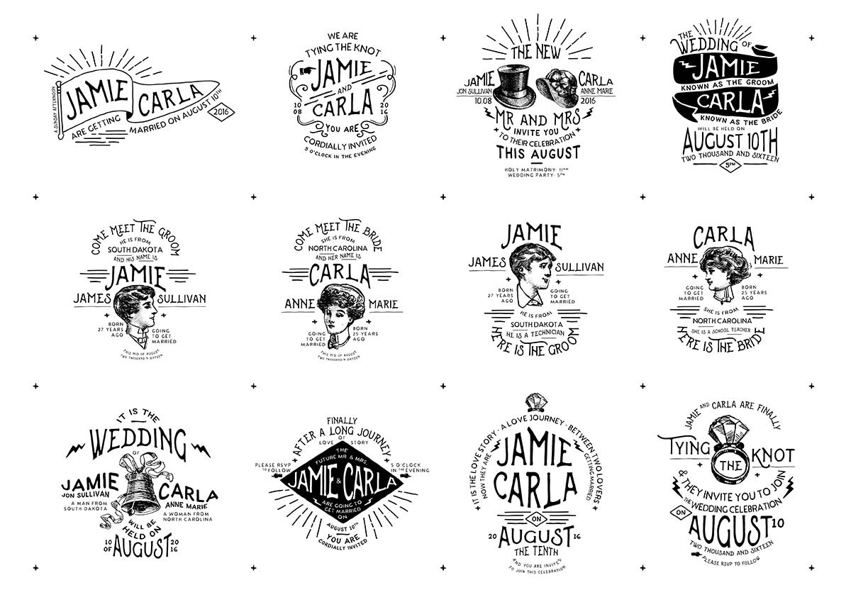 Vintage Wedding Badges And Stickers Vector Free Download