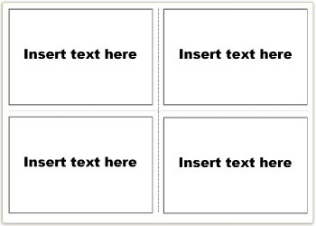 Vocabulary Flash Cards Using MS Word Printable Blank Flashcards