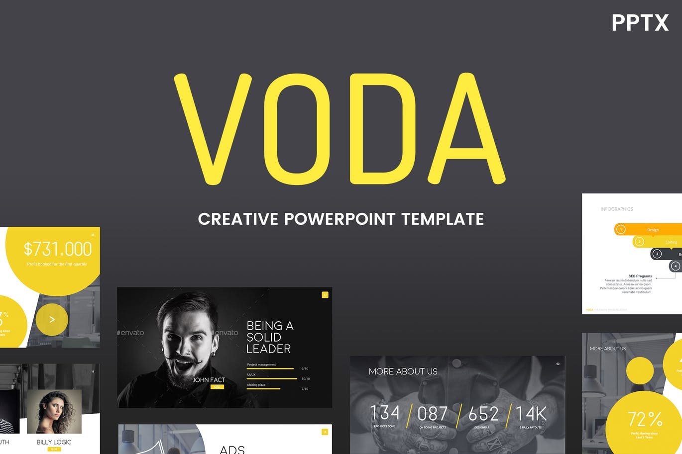 Voda Creative Powerpoint Template Free Download Graphic Dl Unique