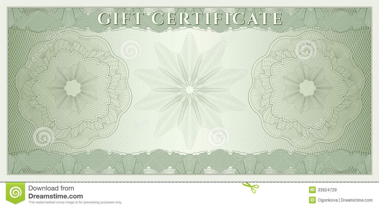 Voucher Gift Certificate Coupon Money Stock Vector Illustration Fake Template