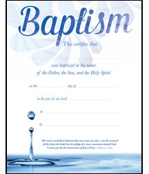 Water Baptism Certificate