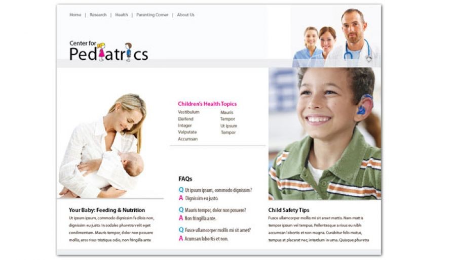 Website Template For Medical Pediatric Office Order Custom Brochure Templates