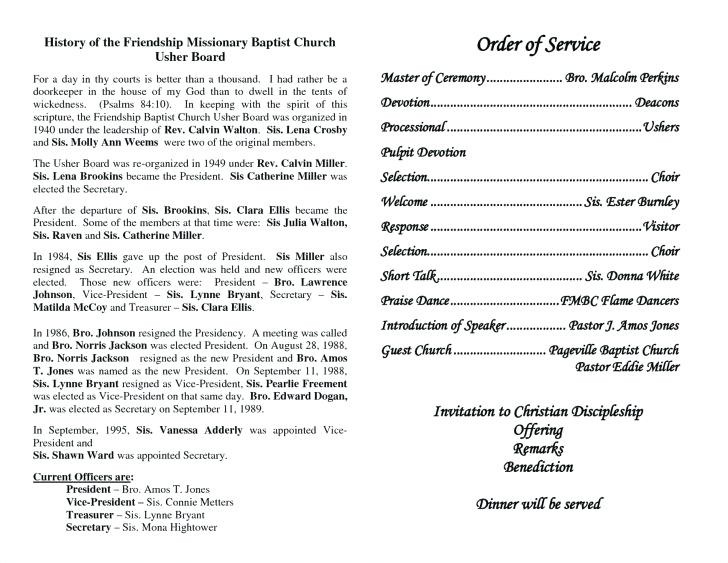 Wedding Church Service Program Template Hergarten Co Templates Free