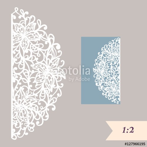 Wedding Invitation Or Greeting Card With Abstract Ornament Vector Paper Cut