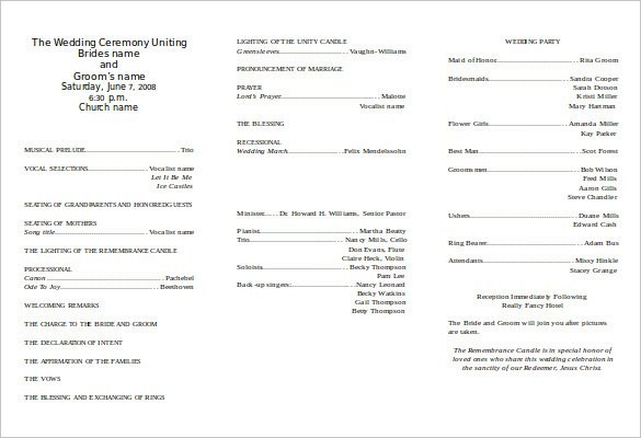 Wedding Program Template 64 Free Word PDF PSD Documents
