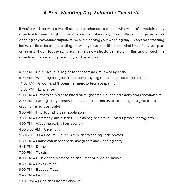 Wedding Reception Template Namhoian Info Schedule