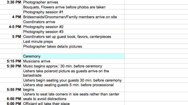 Wedding Timeline Template Word Ukran Agdiffusion Com Schedule