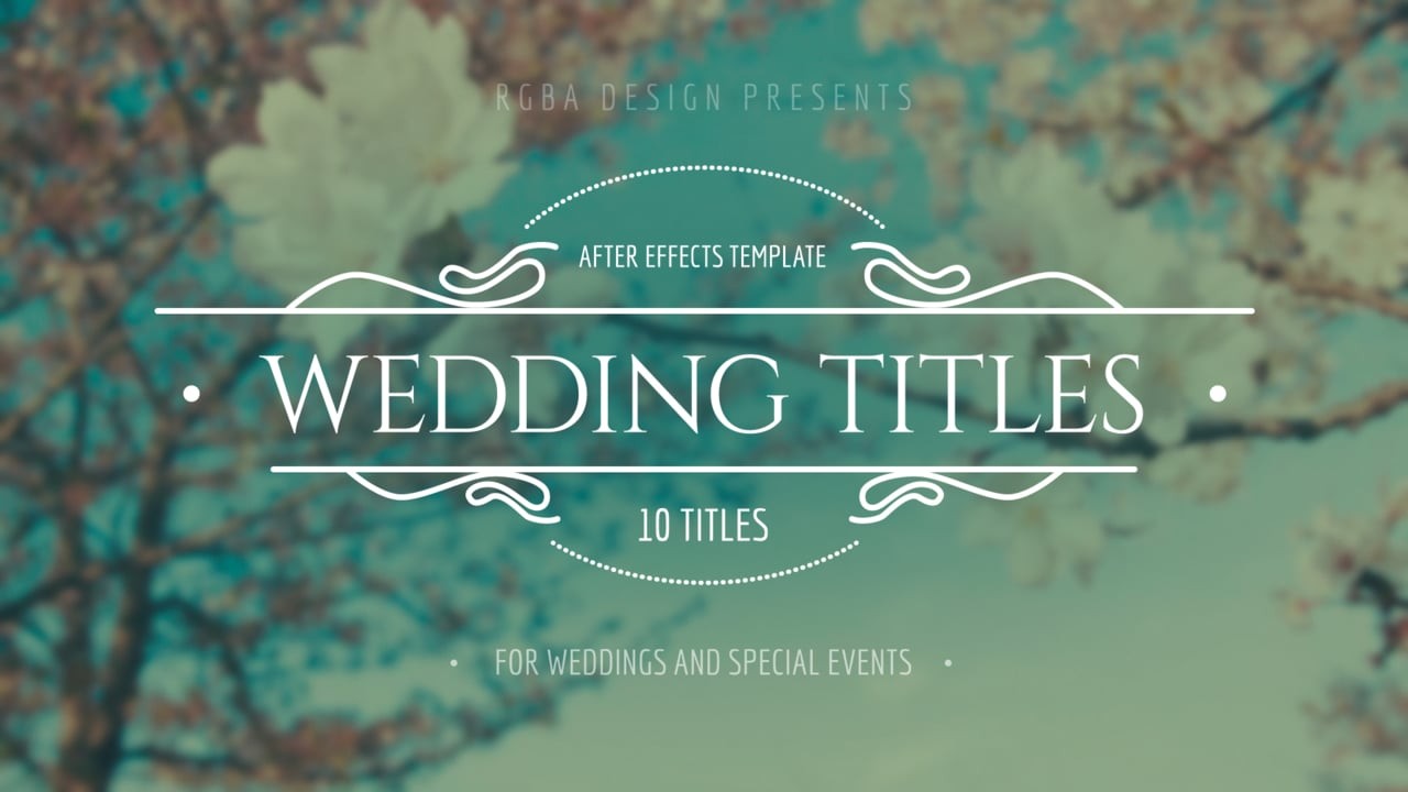 Wedding Titles After Effects Template On Vimeo