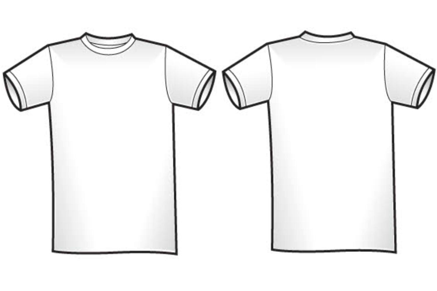 White T Shirt Front And Back Clipart