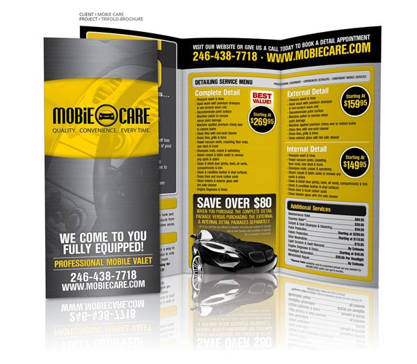 Why Every Auto Detailing Professional Needs A Tri Fold Brochure And