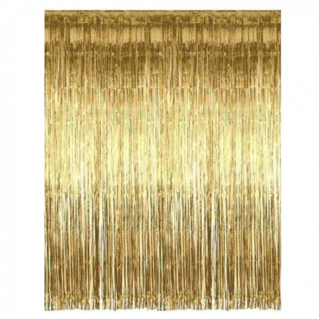Wide Gold Foil Shimmer Curtain Candle Cake Streamers