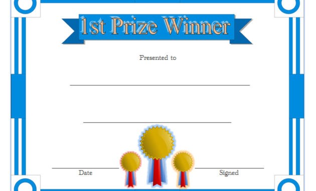 Winner Certificate Templates Word Biya First Place Award Template