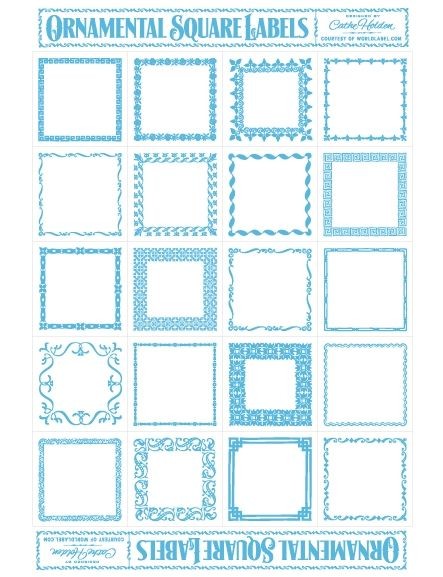 WL CH 20 Square Label Sheet Blue Do Wydrukowania Pinterest Free Printable