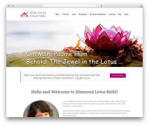 WordPress Website Template Diamond Lotus Reiki Energy Child Theme