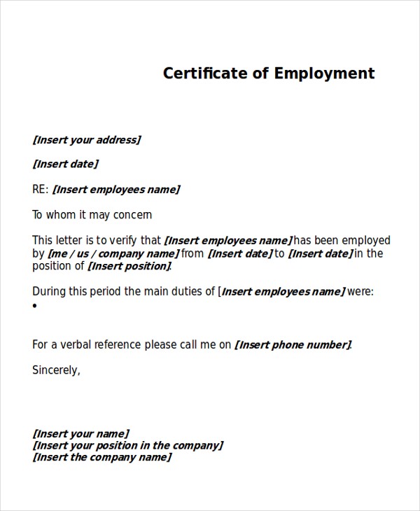 Working Certificate Template Ukran Agdiffusion Com Of Service Word