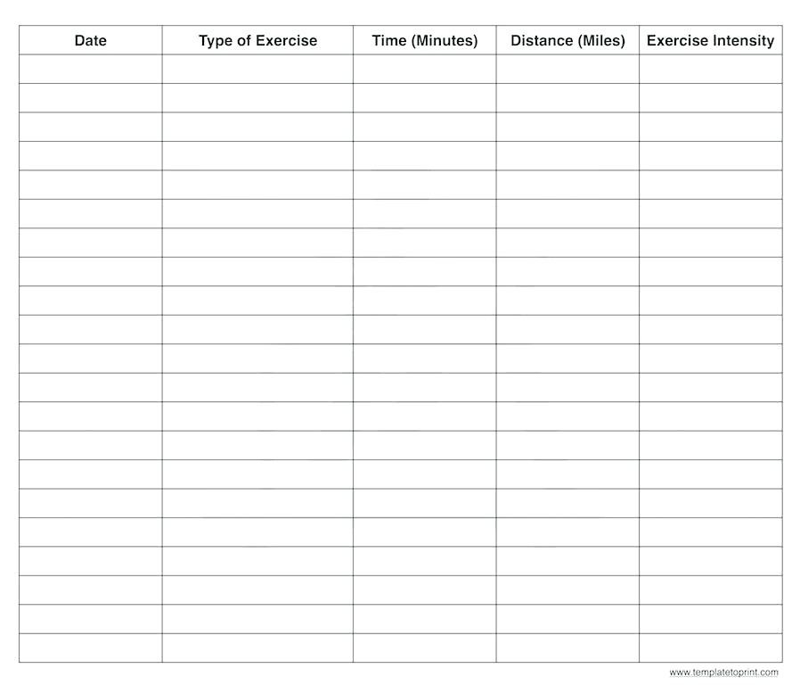 Workout Spreadsheet Excel Schedule Template Printable Templates Blank Training