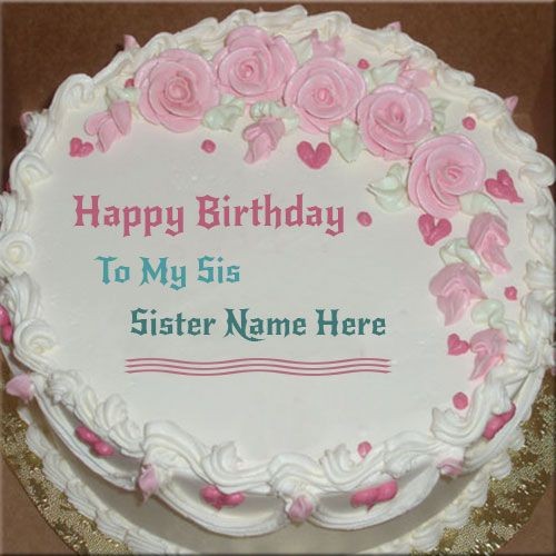 Write Name On Happy Birthday Cake For Sister Online Create Design A Free