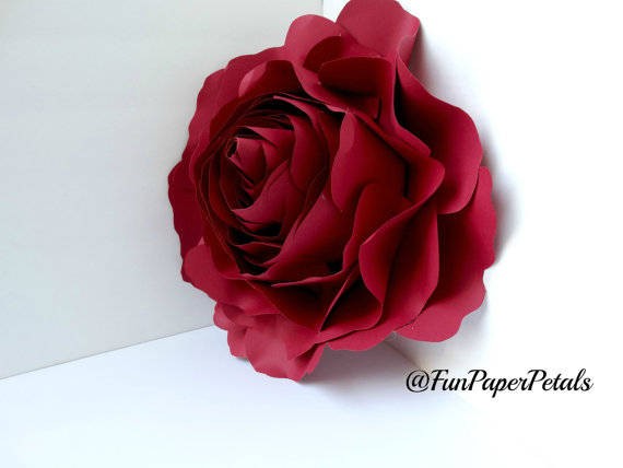 X LARGE ROSE TEMPLATE Paper Flower Template Digital Download Etsy Free Rose